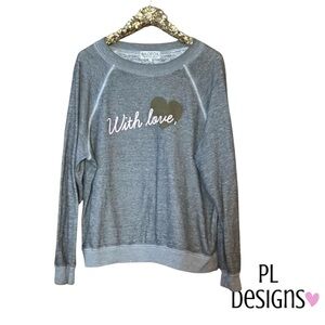 Wildfox With Love Heater Gray Sweatshirt Sweater